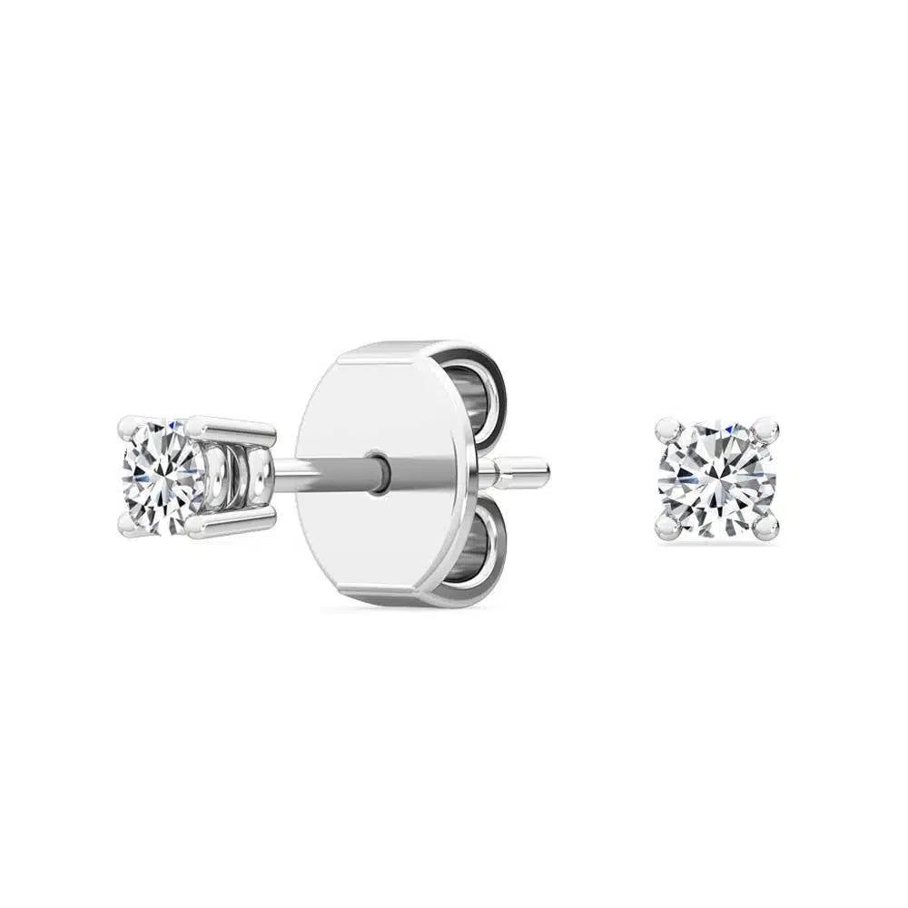 18K 0.10 ctw Round Lab Grown Four Prong Studs - Lab Grown Diamonds Australia