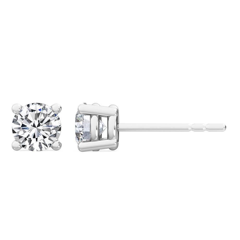 18K 0.50ct Round Lab Grown Four Prong Studs - Lab Grown Diamonds Australia