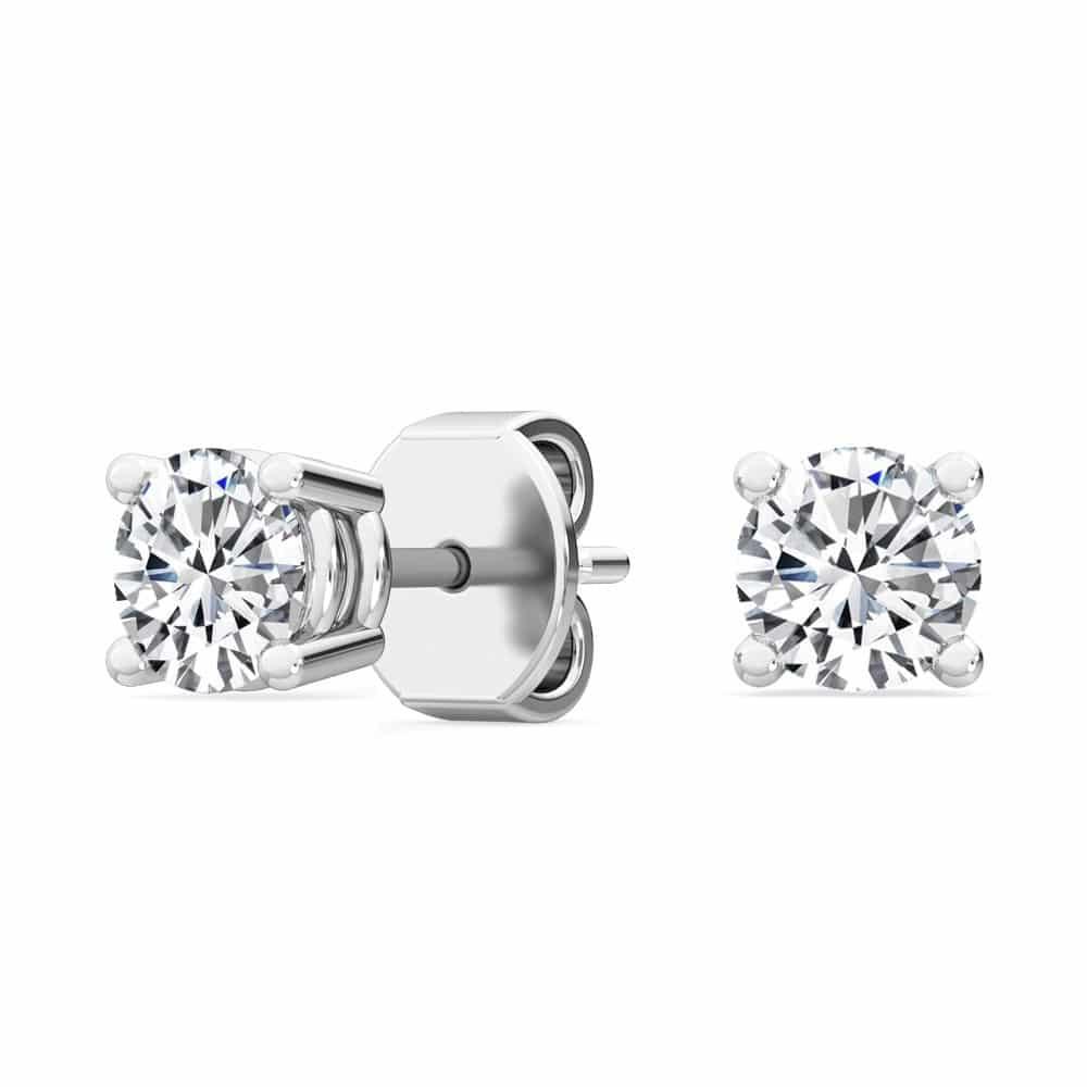 18K 0.50ct Round Lab Grown Four Prong Studs - Lab Grown Diamonds Australia