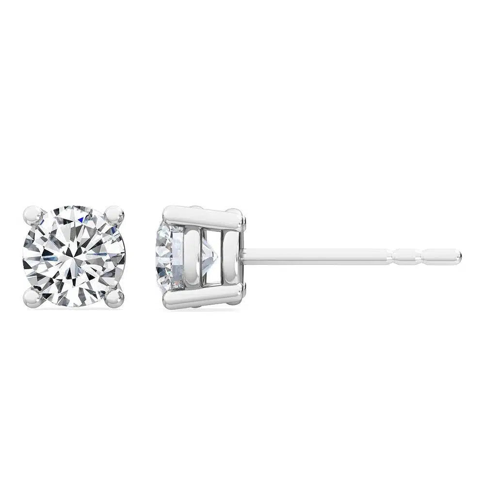 18K 0.60 ctw Round Lab Grown Four Prong Studs - Lab Grown Diamonds Australia