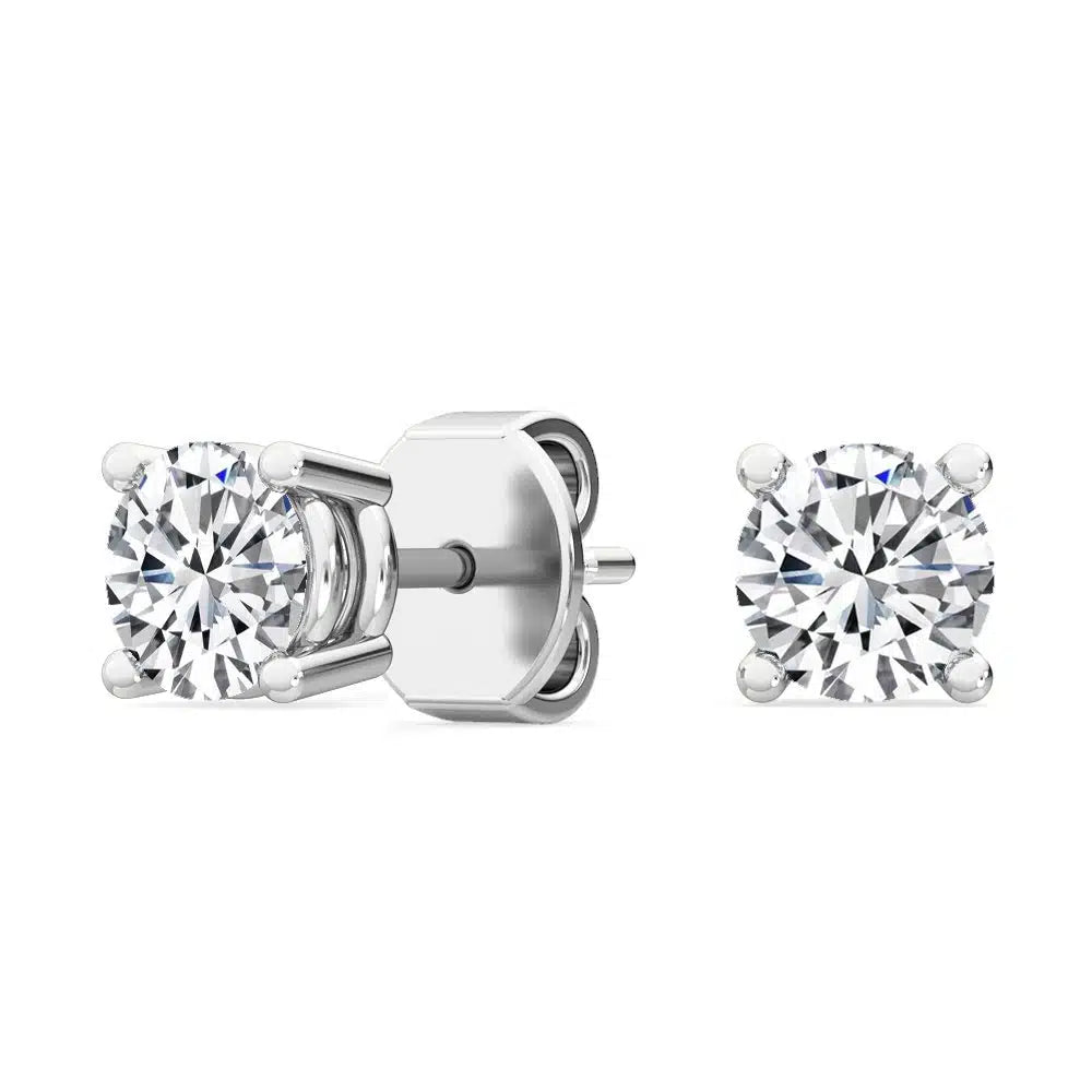 18K 0.60 ctw Round Lab Grown Four Prong Studs - Lab Grown Diamonds Australia