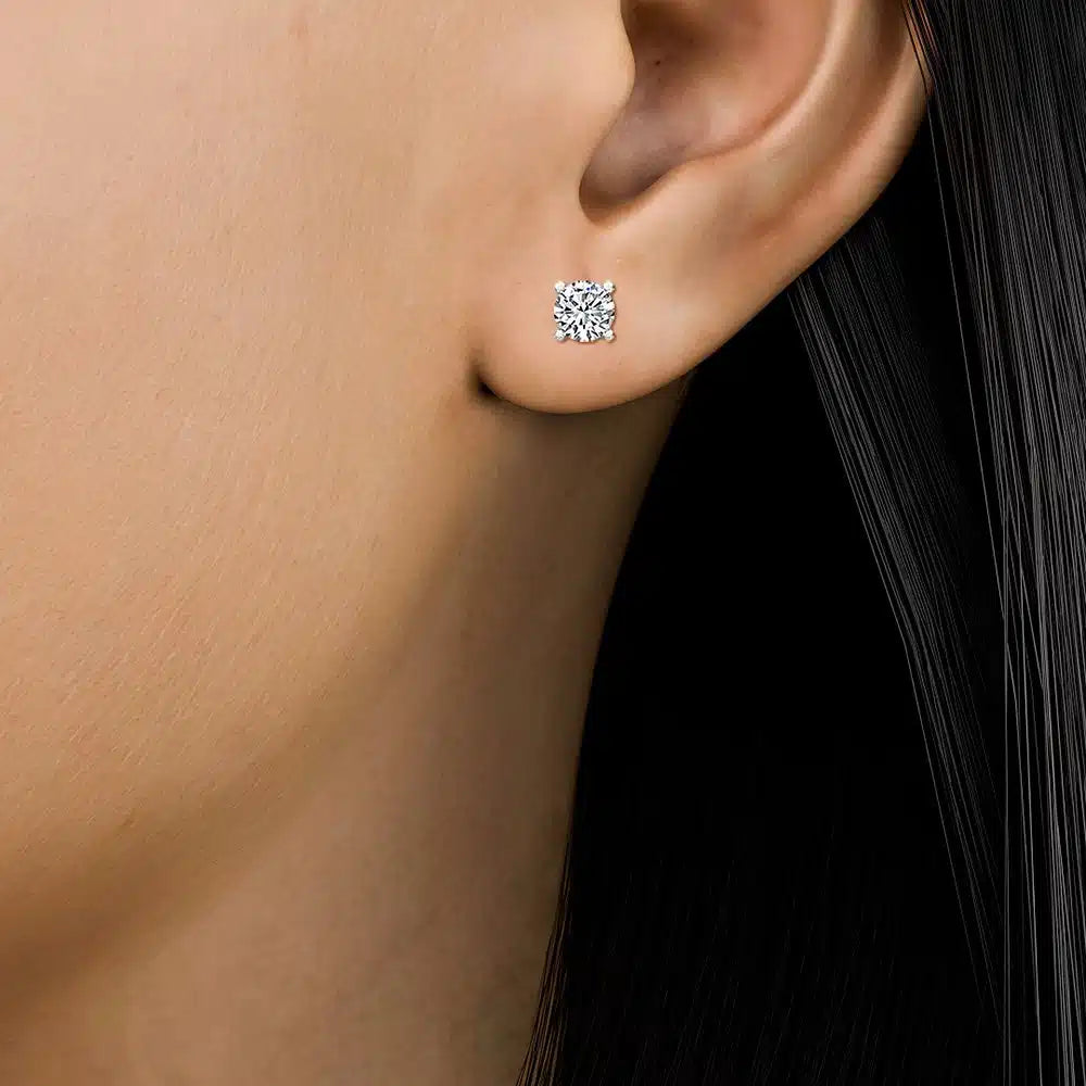 18K 0.60 ctw Round Lab Grown Four Prong Studs - Lab Grown Diamonds Australia