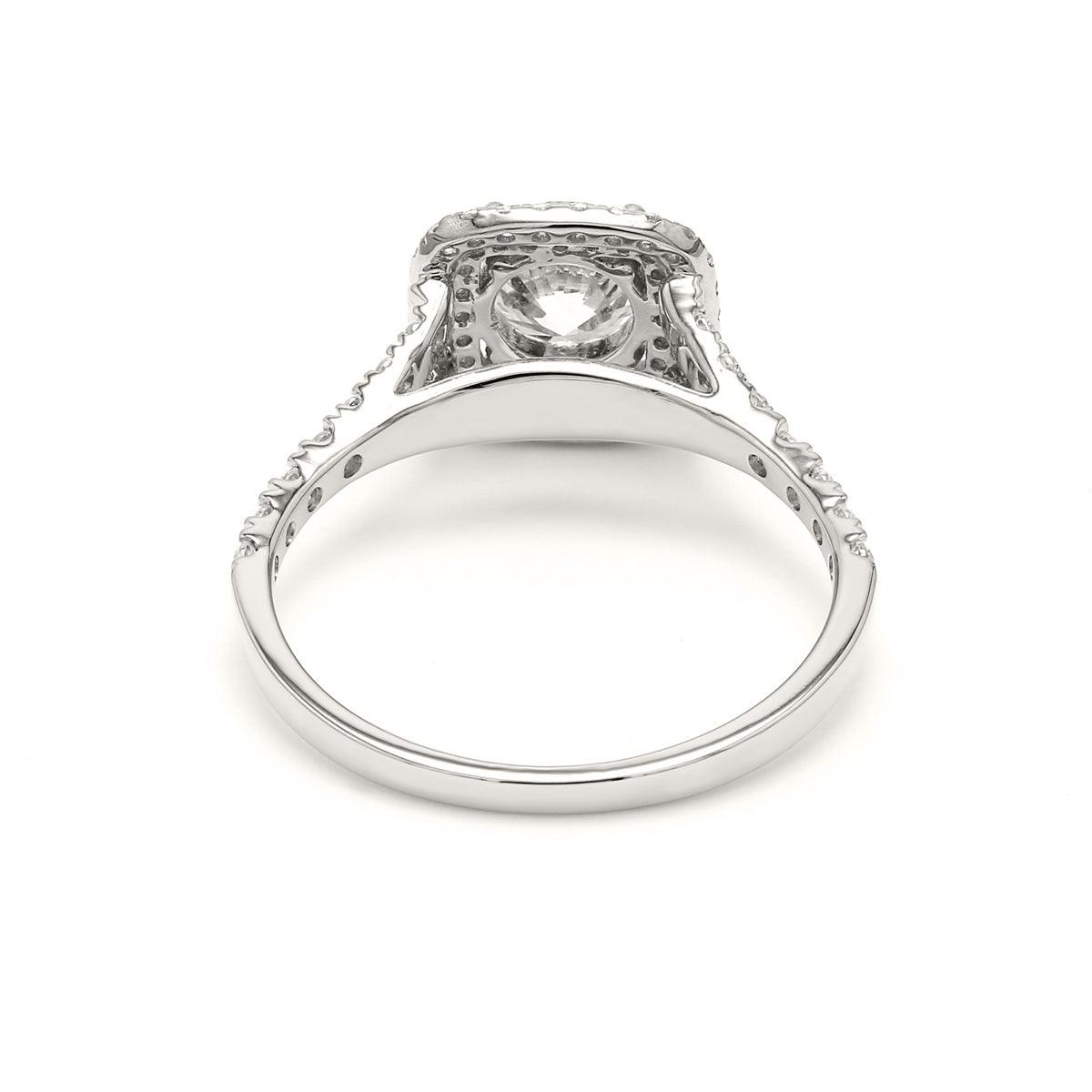 18K White Gold Lab Grown Halo Engagement Ring ( Setting Only ) - Lab Grown Diamonds Australia