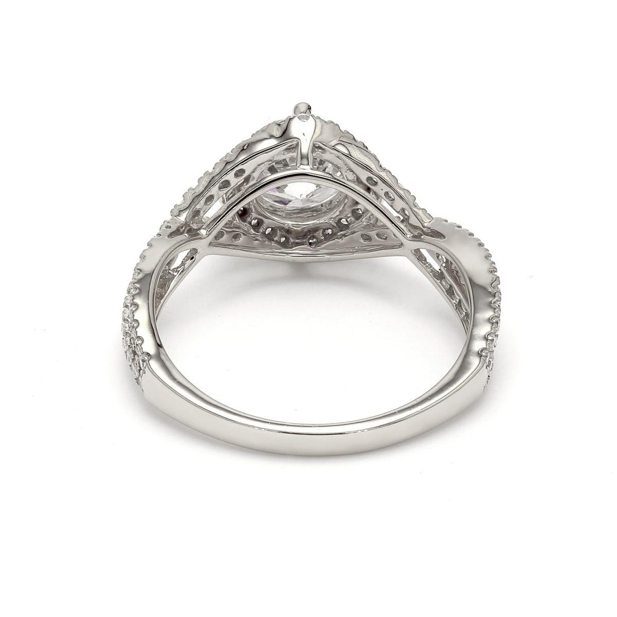 18K White Gold Lab Grown Halo Engagement Ring ( Setting Only ) - Lab Grown Diamonds Australia