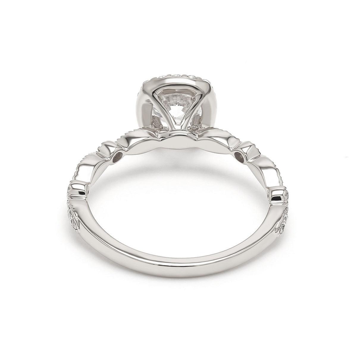 18K White Gold Lab Grown Halo Engagement Ring ( Setting Only ) - Lab Grown Diamonds Australia
