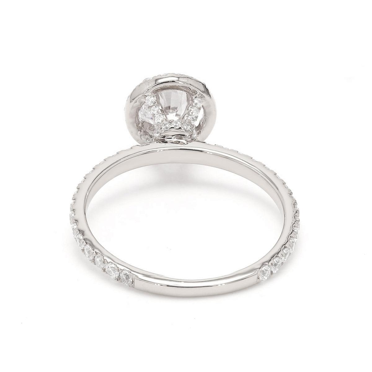 18K White Gold Lab Grown Halo Engagement Ring ( Setting Only ) - Lab Grown Diamonds Australia