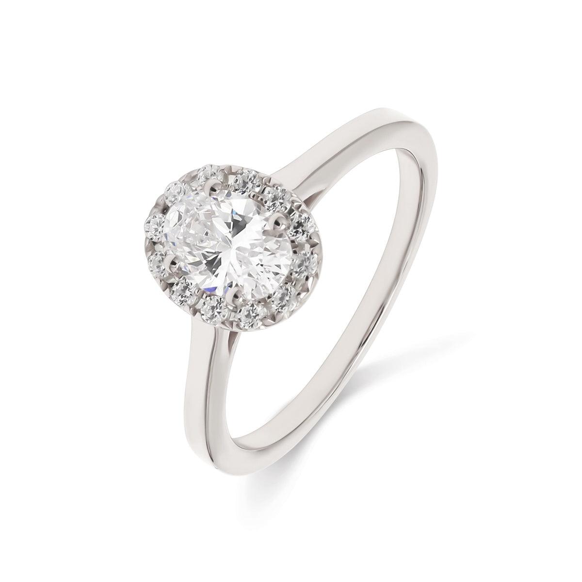 18K White Gold Lab Grown Halo Engagement Ring ( Setting Only ) - Lab Grown Diamonds Australia