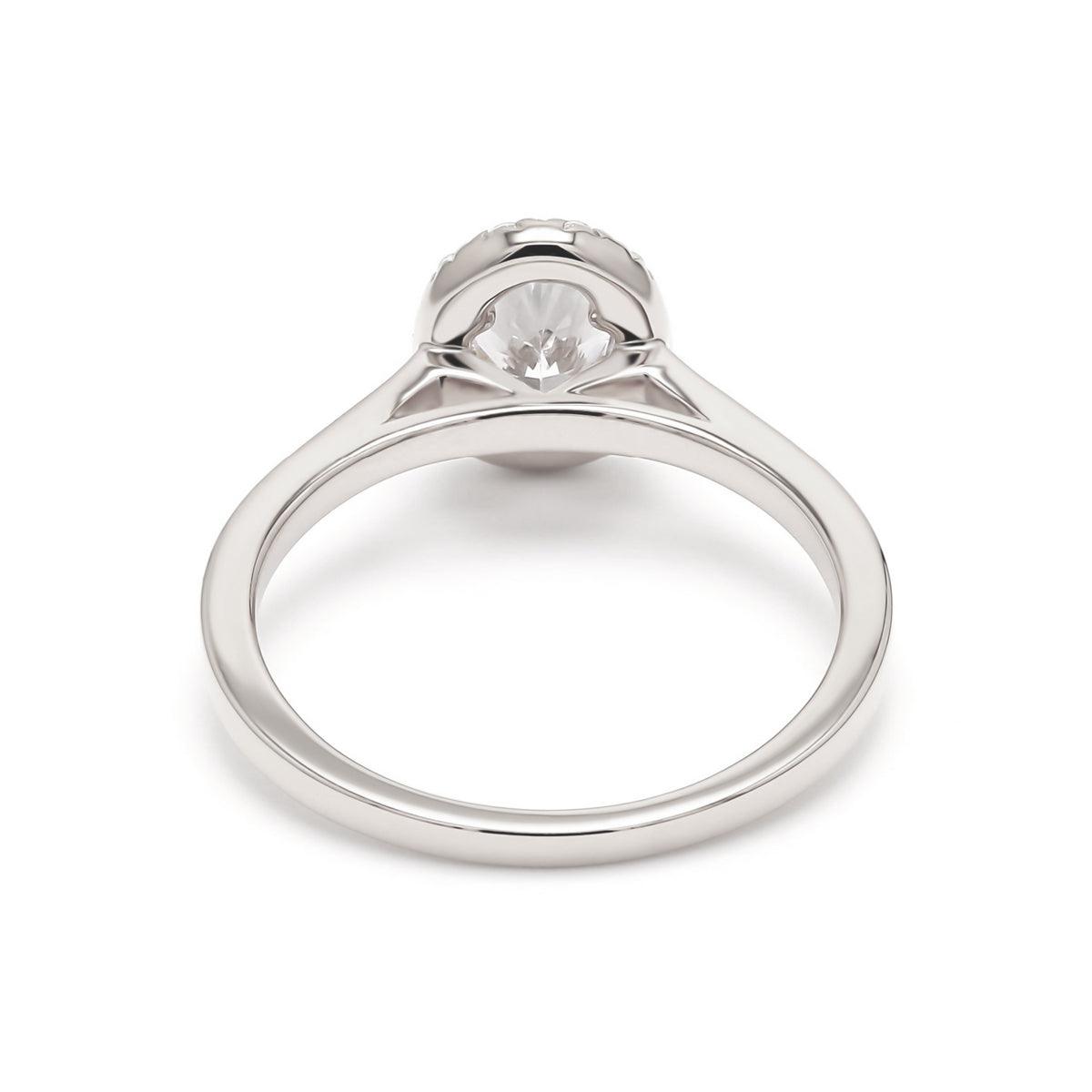18K White Gold Lab Grown Halo Engagement Ring ( Setting Only ) - Lab Grown Diamonds Australia