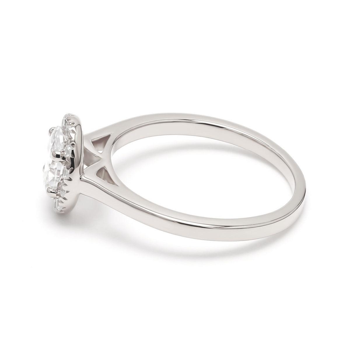 18K White Gold Lab Grown Halo Engagement Ring ( Setting Only ) - Lab Grown Diamonds Australia
