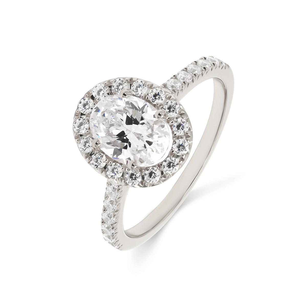 18K White Gold Lab Grown Halo Engagement Ring ( Setting Only ) - Lab Grown Diamonds Australia