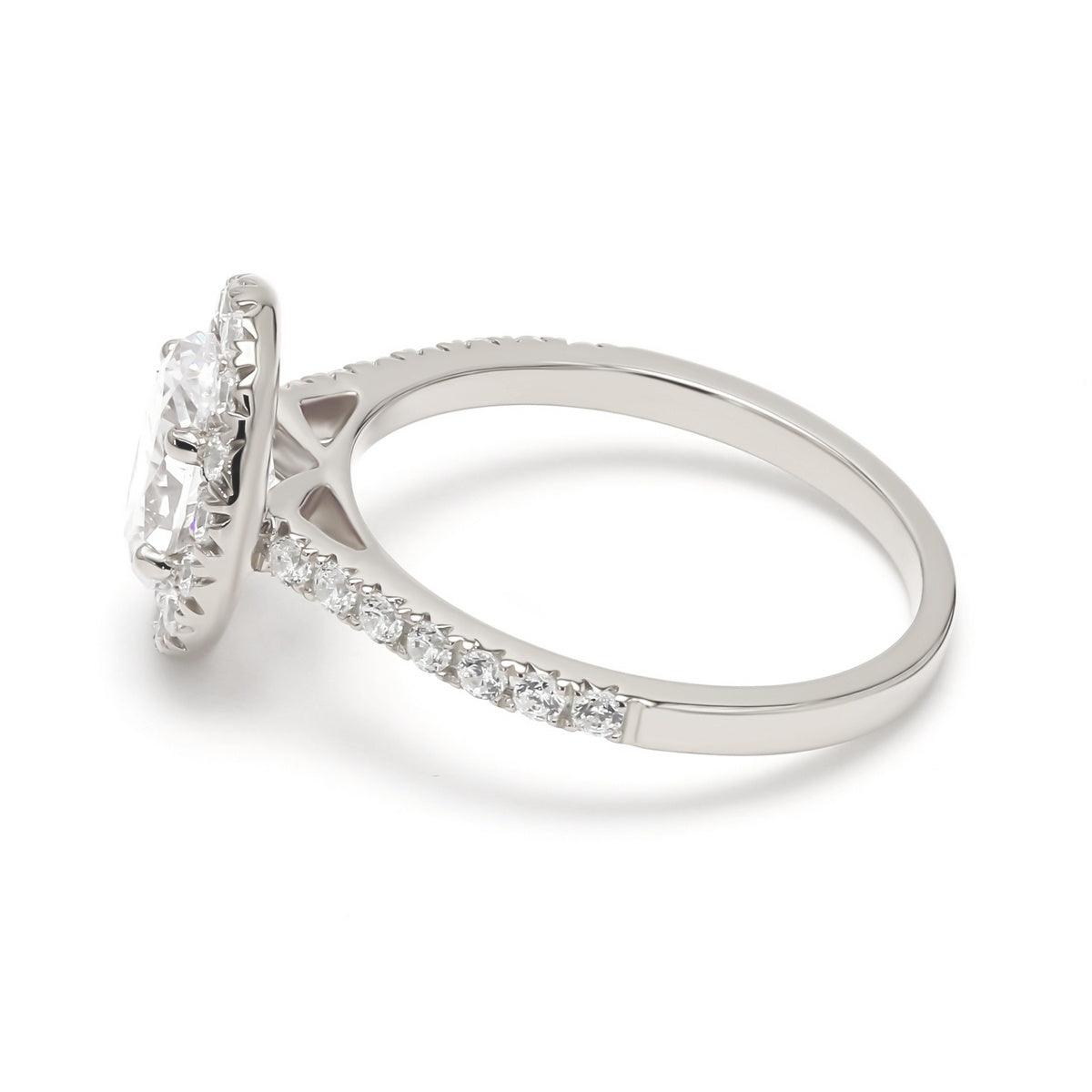 18K White Gold Lab Grown Halo Engagement Ring ( Setting Only ) - Lab Grown Diamonds Australia