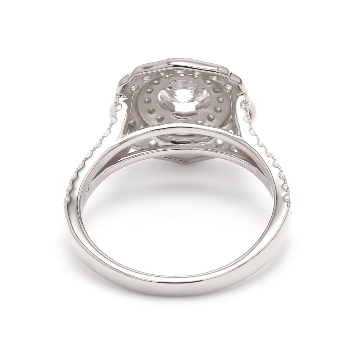 18K White Gold Lab Grown Halo Engagement Ring ( Setting Only ) - Lab Grown Diamonds Australia
