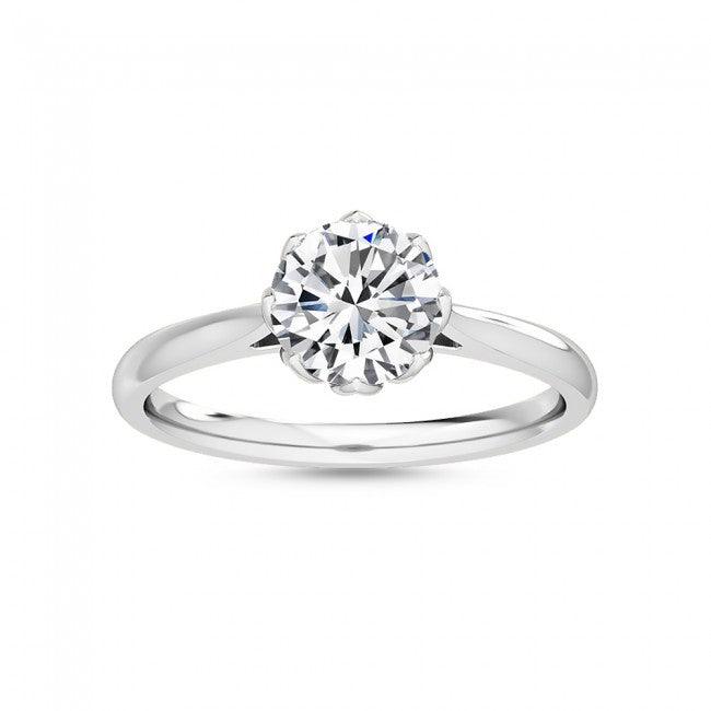 18K White Gold Lab Grown Solitaire Ring ( Setting Only ) - Lab Grown Diamonds Australia