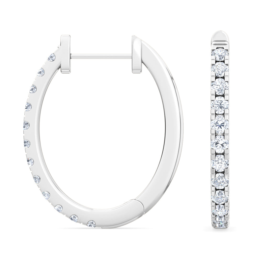 0.50ct 14k White Gold Lab Grown Diamond Hoop Earrings - Lab Grown Diamonds Australia