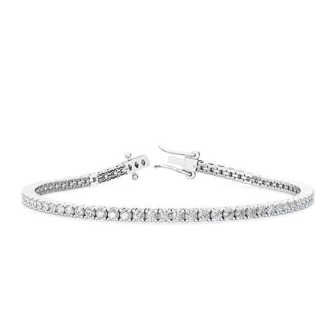 18K White Gold 3ct. tw. Lab Grown Diamond Tennis Bracelet - Lab Grown Diamonds Australia