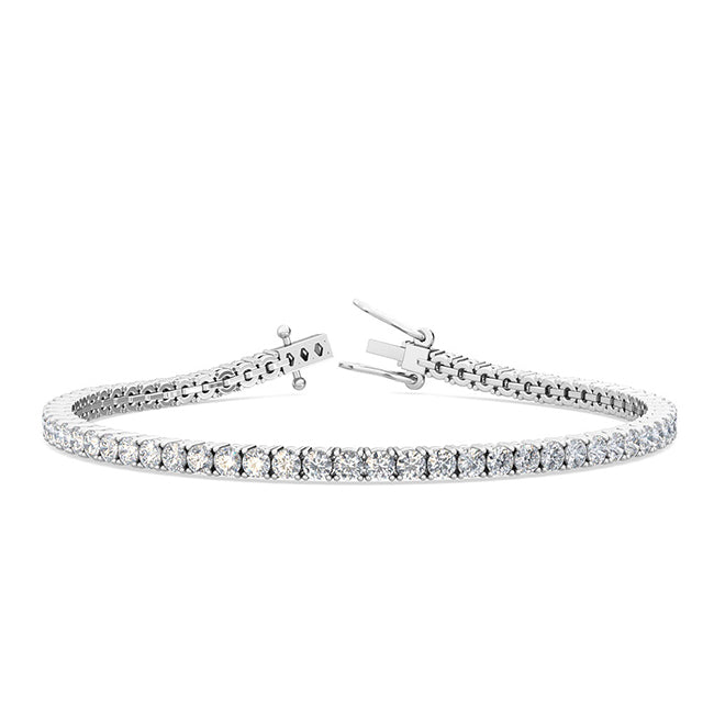 18K White Gold 4ct. tw. Lab Grown Diamond Tennis Bracelet - Lab Grown Diamonds Australia