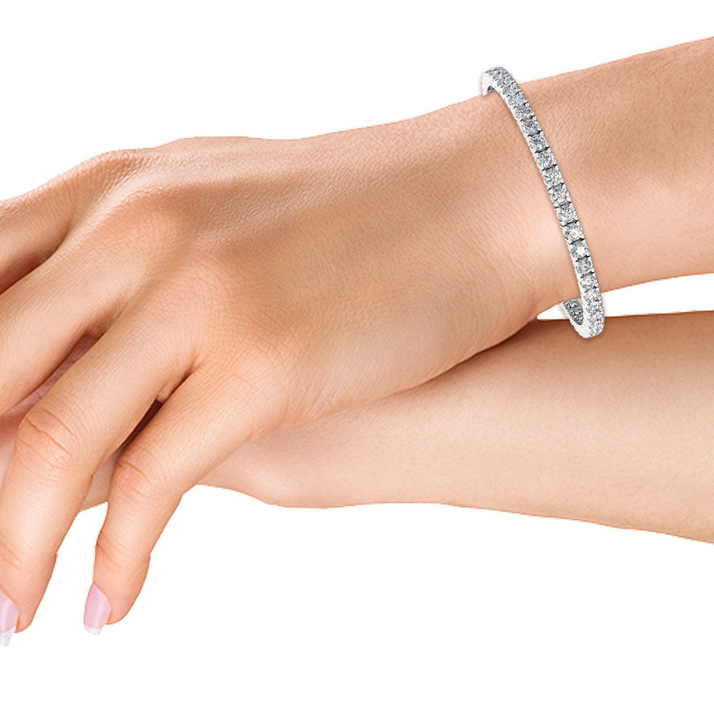 18K White Gold 7ct. tw. Lab Grown Diamond Tennis Bracelet - Lab Grown Diamonds Australia