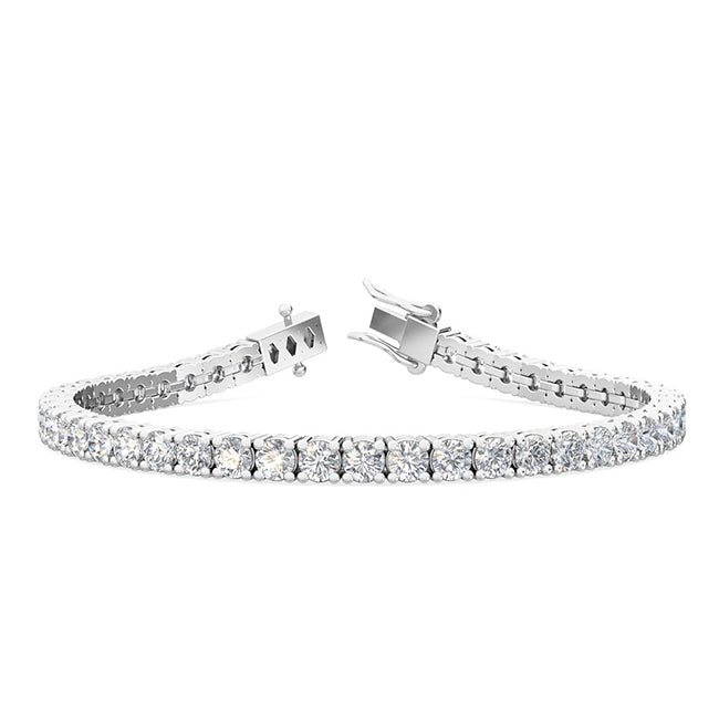 18K White Gold 7.8ct. tw. Lab Grown Diamond Tennis Bracelet - Lab Grown Diamonds Australia