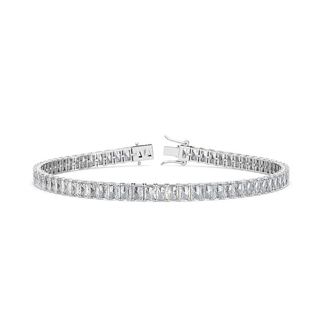 18K White Gold 7ct Radiant Cut Lab Grown Diamond Tennis Bracelet - Lab Grown Diamonds Australia