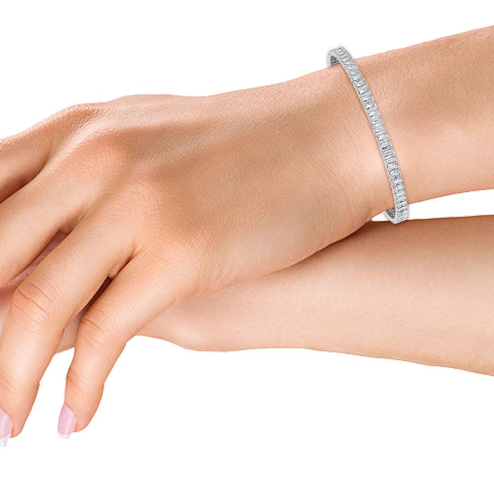 18K White Gold 7ct Radiant Cut Lab Grown Diamond Tennis Bracelet - Lab Grown Diamonds Australia