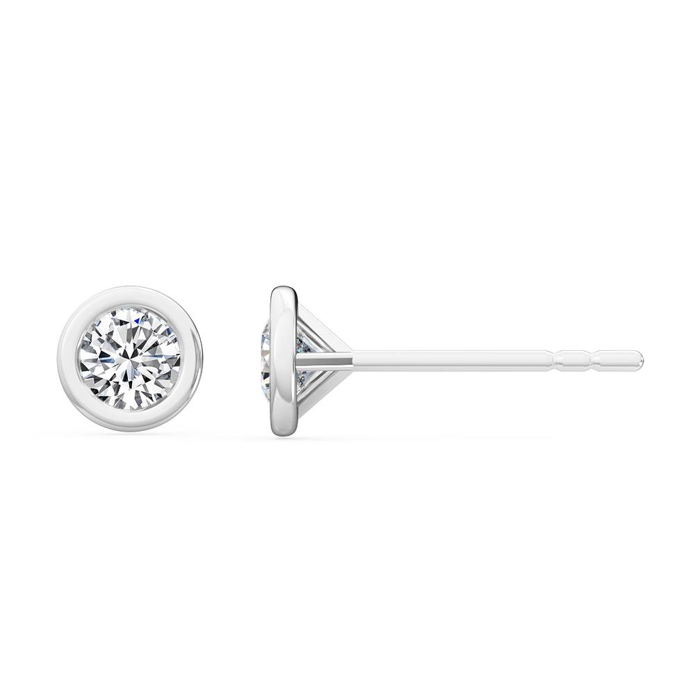 18K 0.20ctw Round Lab Grown Bezel Set Studs