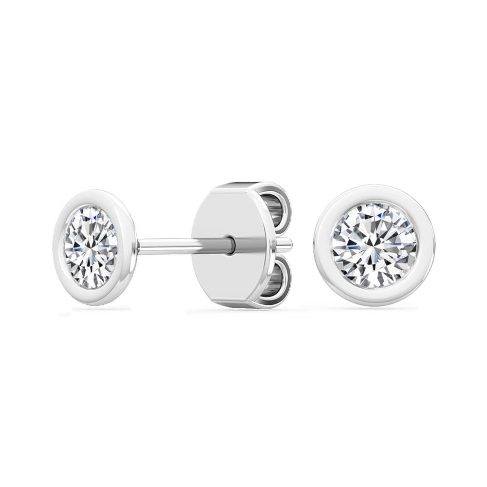 18K 0.20ctw Round Lab Grown Bezel Set Studs