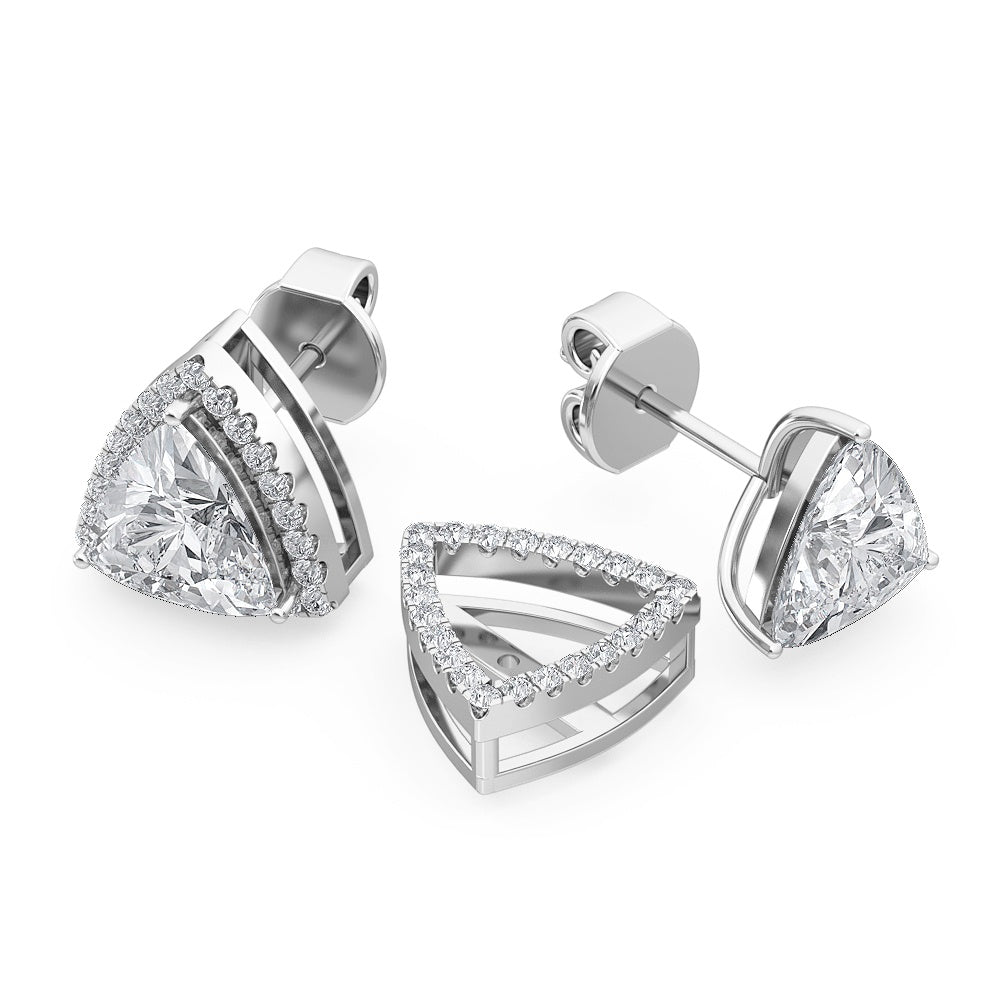 2.25ct 10k White Gold Round Brilliant Cut Halo Diamond Earrings - Lab Grown Diamonds Australia