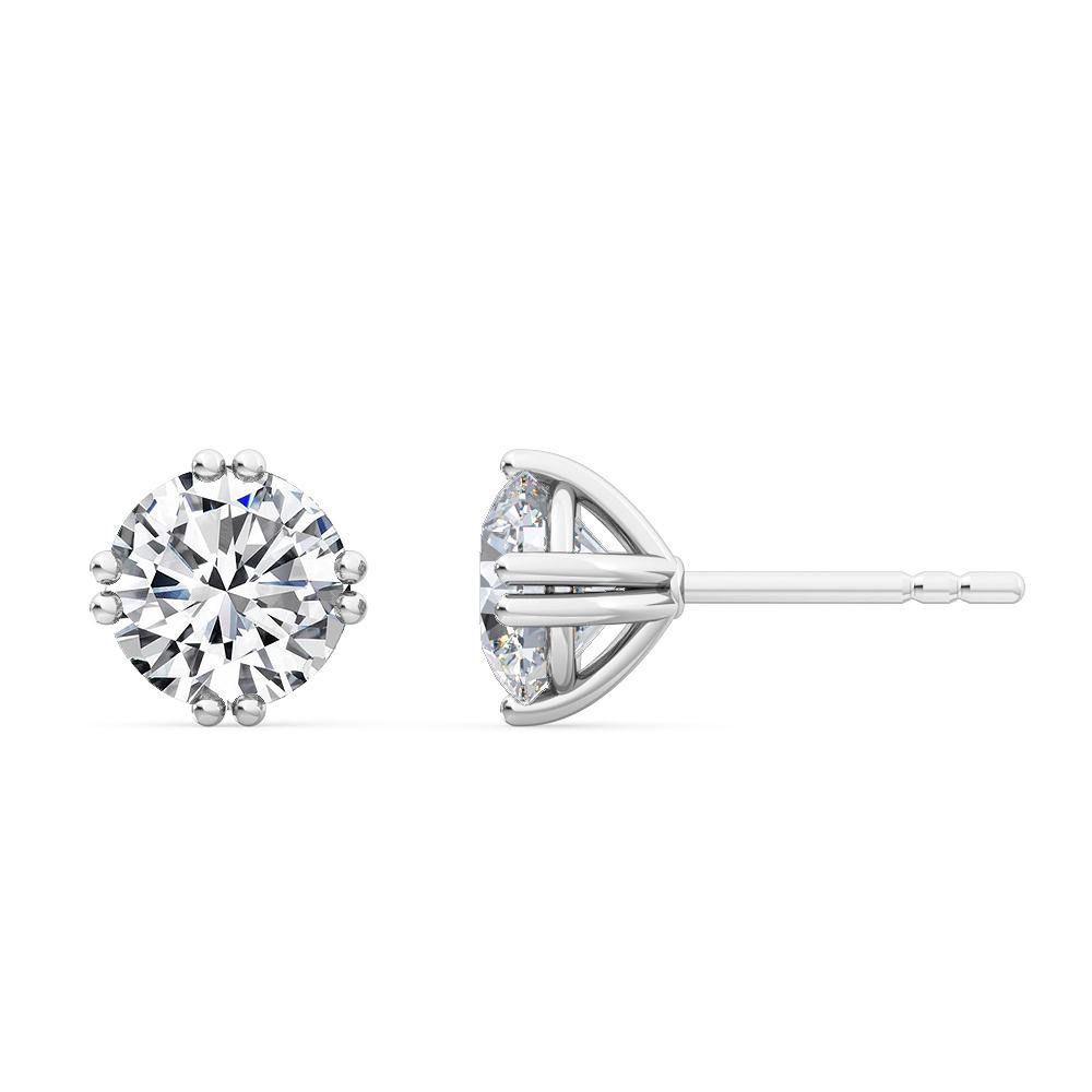 18K 1ctw Round Lab Grown Eight Prong Studs