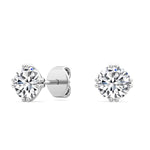 18K 1ctw Round Lab Grown Eight Prong Studs