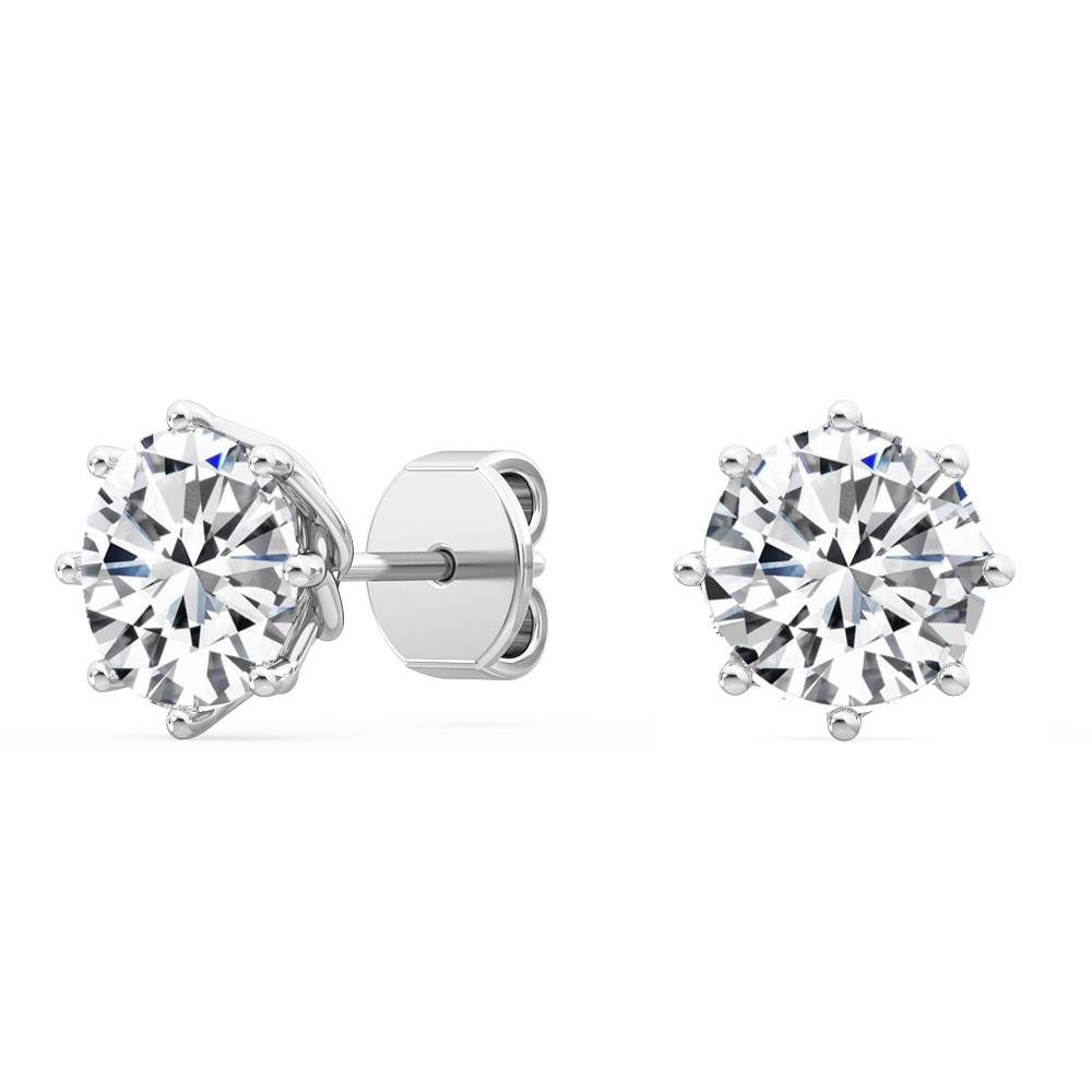 18K 2ctw Round Lab Grown Eight Prong Studs