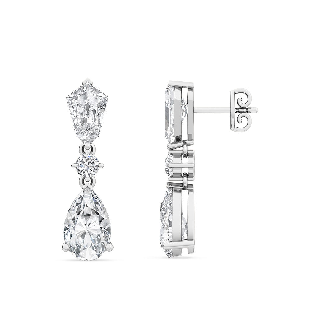 18k White Gold 3.1ct Lab Grown Diamond Drop Earrings - Lab Grown Diamonds Australia