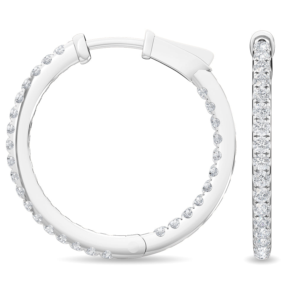 1ct White Gold Lab Grown Diamond Hoop Earrings - Lab Grown Diamonds Australia