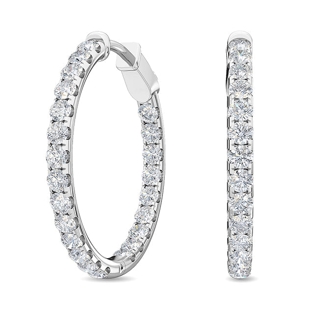 2ct White Gold Lab Grown Diamond Hoop Earrings - Lab Grown Diamonds Australia