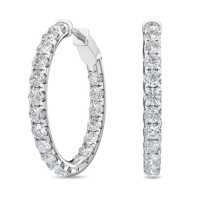 3ct White Gold Lab Grown Diamond Hoop Earrings - Lab Grown Diamonds Australia