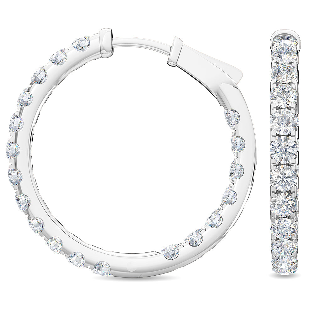 3ct White Gold Lab Grown Diamond Hoop Earrings - Lab Grown Diamonds Australia