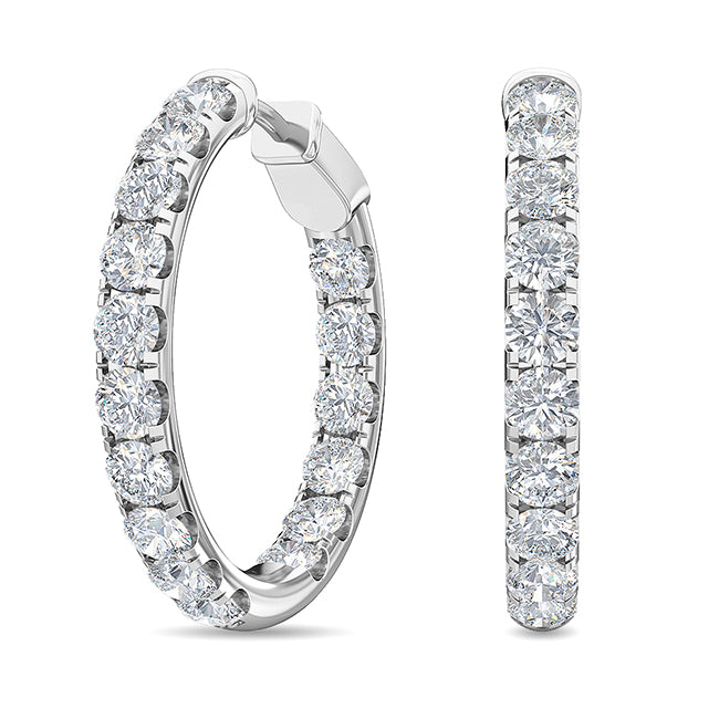 4ct White Gold Lab Grown Diamond Hoop Earrings - Lab Grown Diamonds Australia