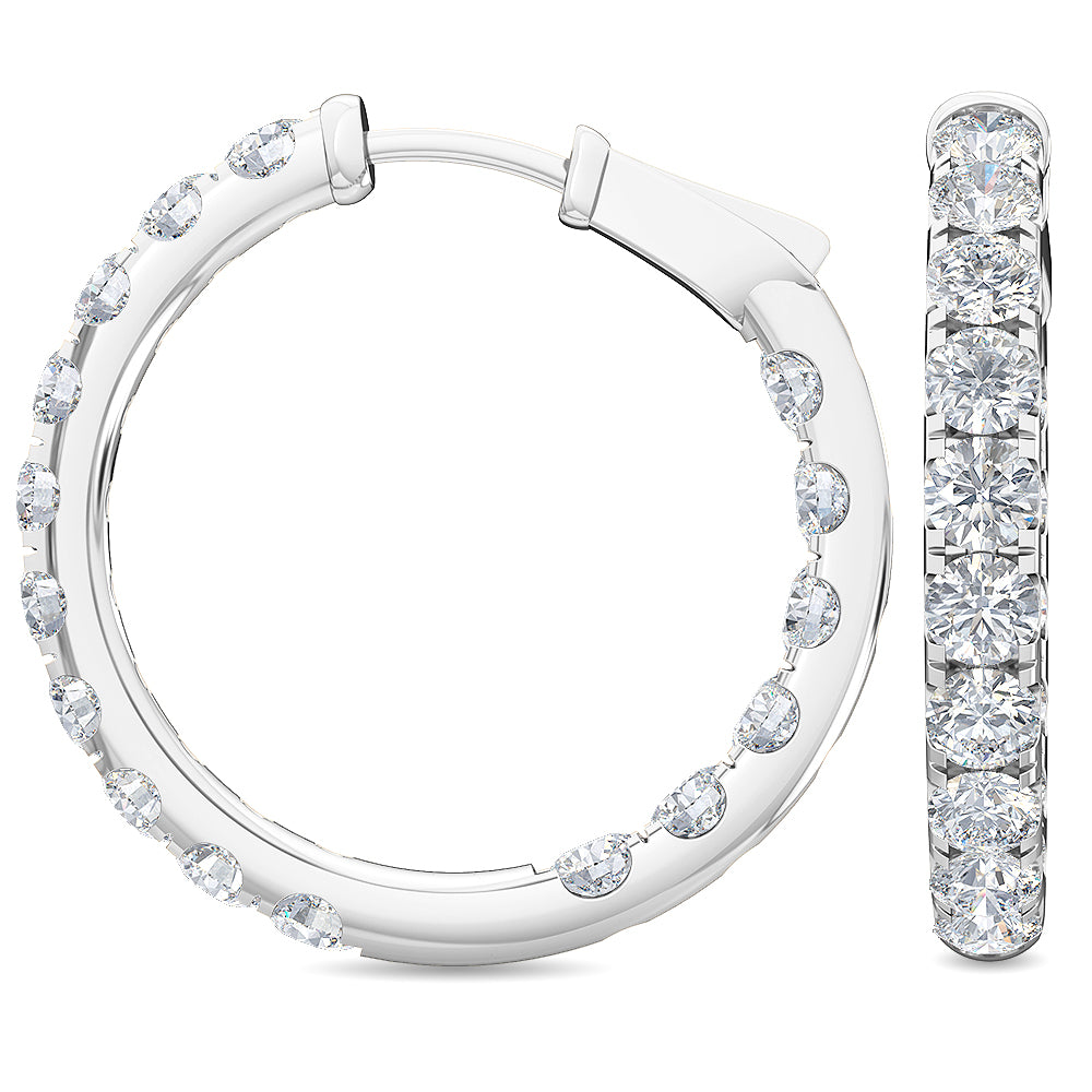 4ct White Gold Lab Grown Diamond Hoop Earrings - Lab Grown Diamonds Australia