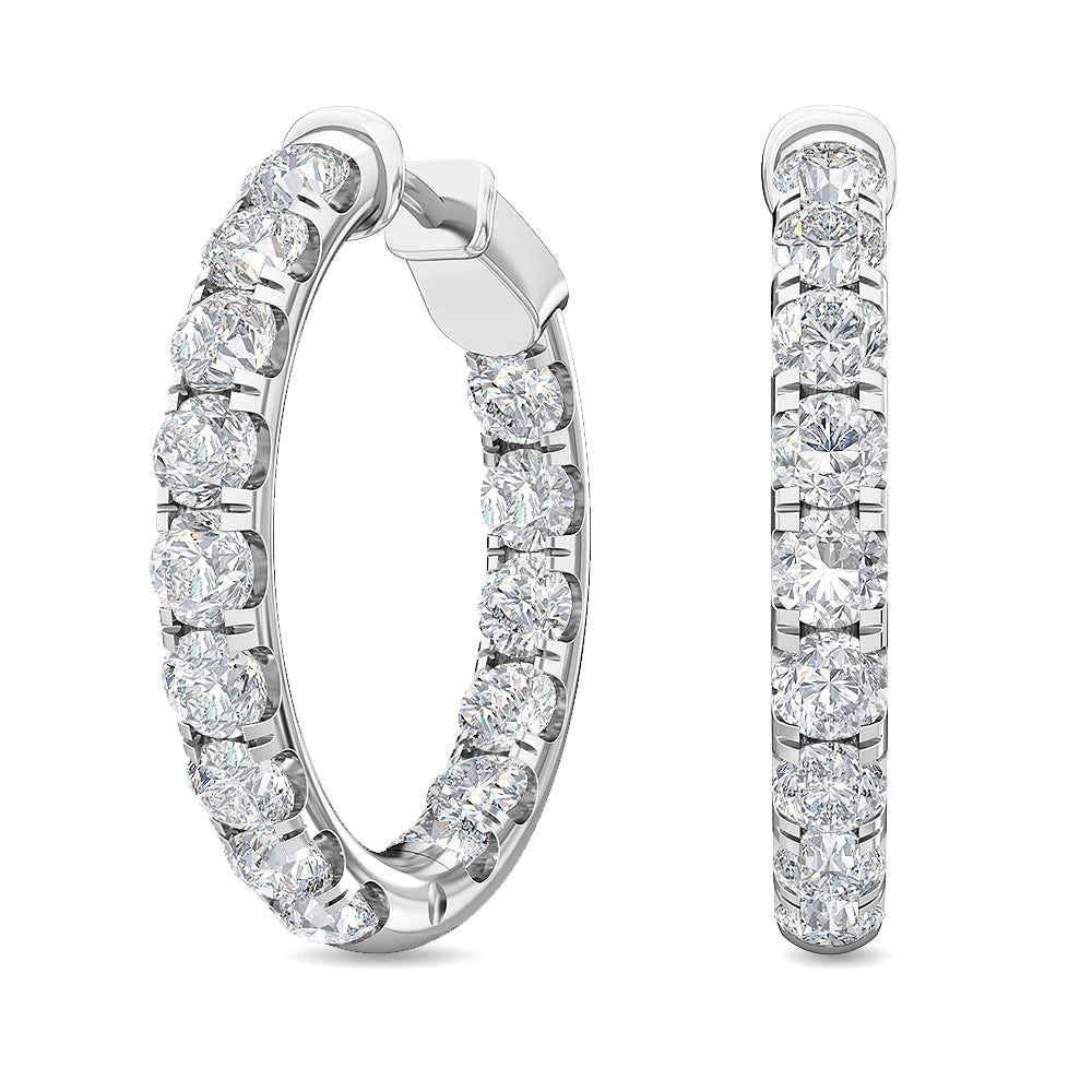 5ct White Gold Lab Grown Diamond Hoop Earrings - Lab Grown Diamonds Australia