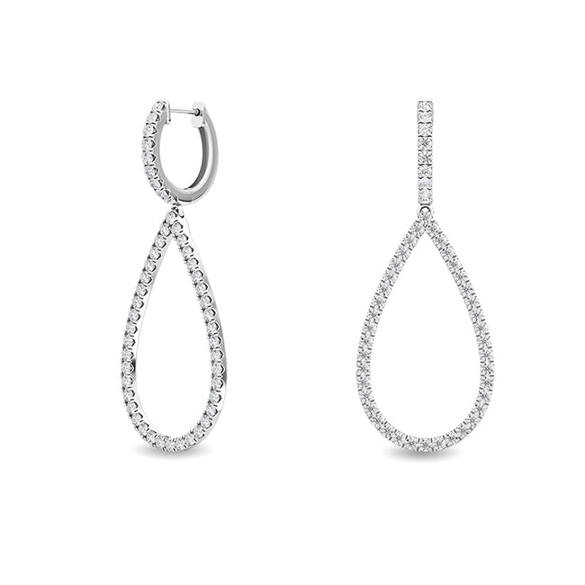 14k White Gold Lab Grown Diamond Drop Earrings - Lab Grown Diamonds Australia