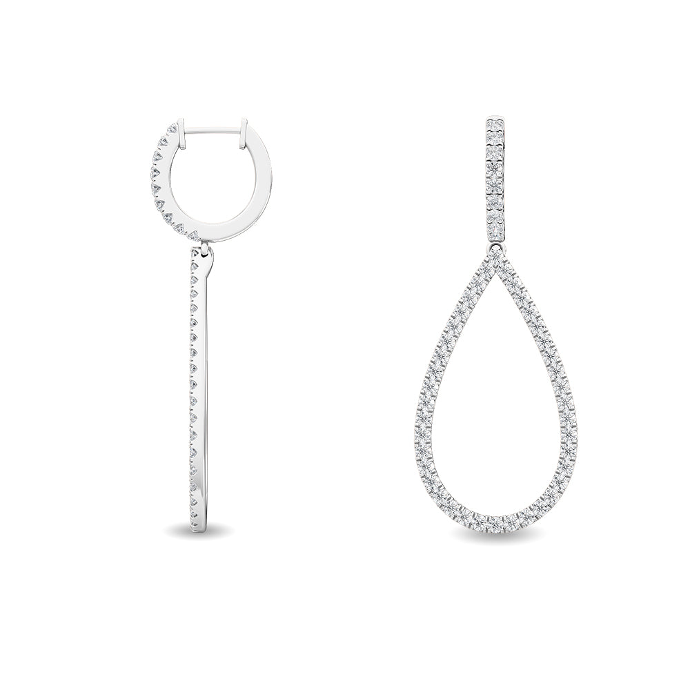 14k White Gold Lab Grown Diamond Drop Earrings - Lab Grown Diamonds Australia