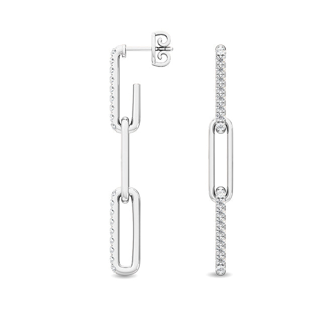 14k White Gold Lab Grown Diamond Drop Earrings - Lab Grown Diamonds Australia