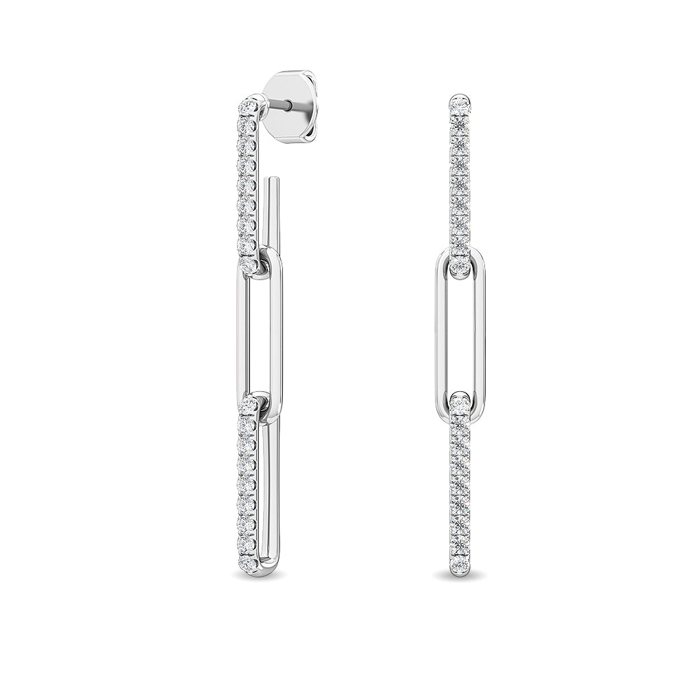 14k White Gold Lab Grown Diamond Drop Earrings - Lab Grown Diamonds Australia