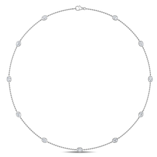 18k White Gold 1.2ct Oval Lab Grown Diamond Tennis Necklace - Lab Grown Diamonds Australia