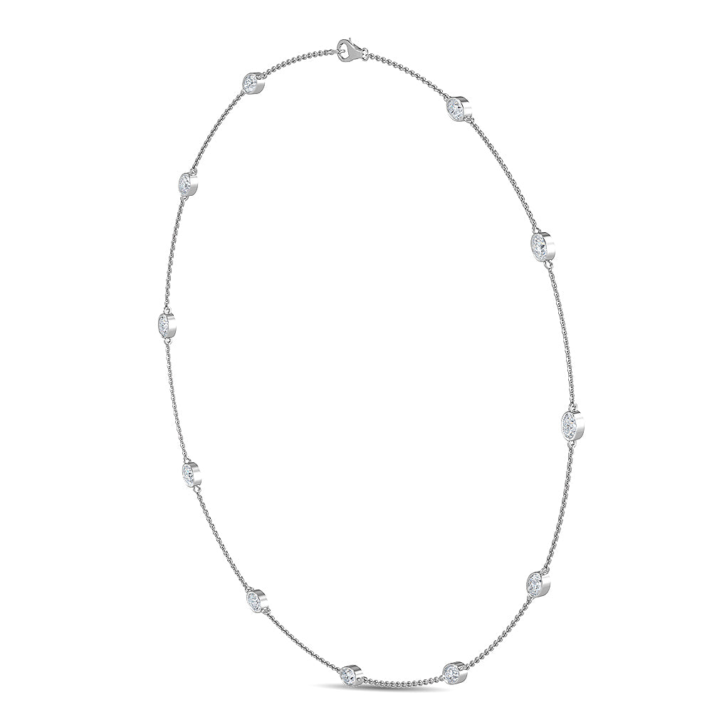 18k White Gold 1.2ct Oval Lab Grown Diamond Tennis Necklace - Lab Grown Diamonds Australia