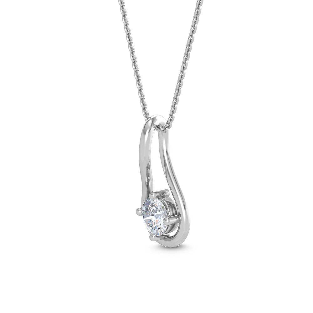 9k White Gold 0.50ct Round Solitaire Pendant - Lab Grown Diamonds Australia