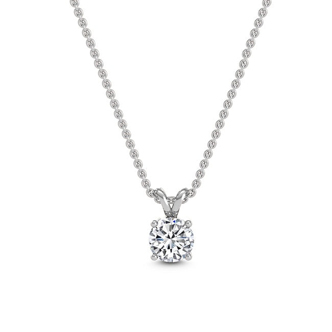9k White Gold 0.50ct Round Solitaire Pendant - Lab Grown Diamonds Australia