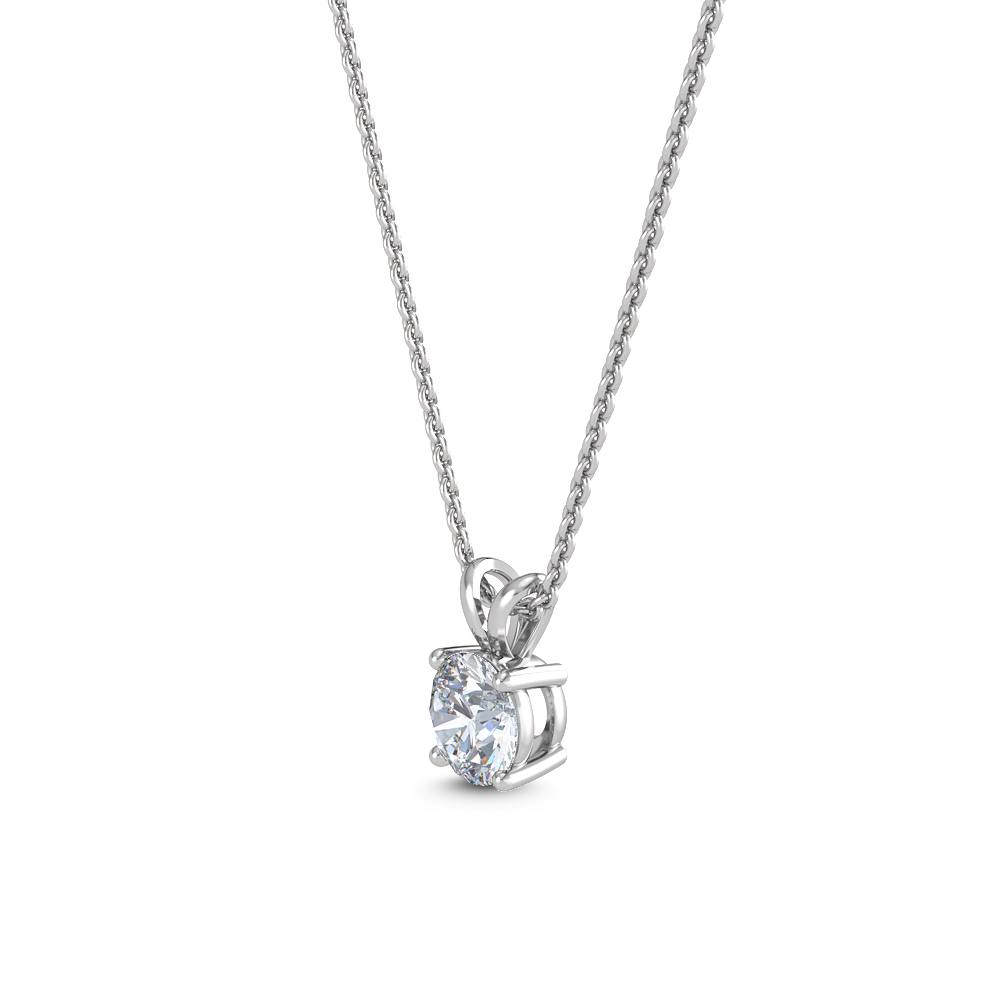 9k White Gold 0.50ct Round Solitaire Pendant - Lab Grown Diamonds Australia