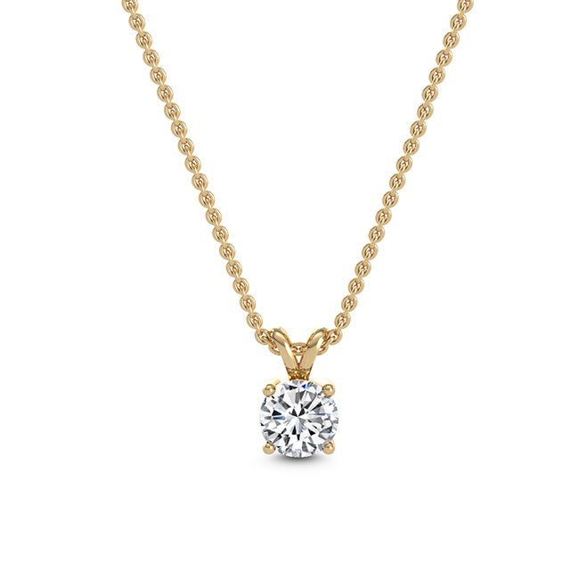 9k Yellow Gold 0.50ct Round Solitaire Pendant - Lab Grown Diamonds Australia