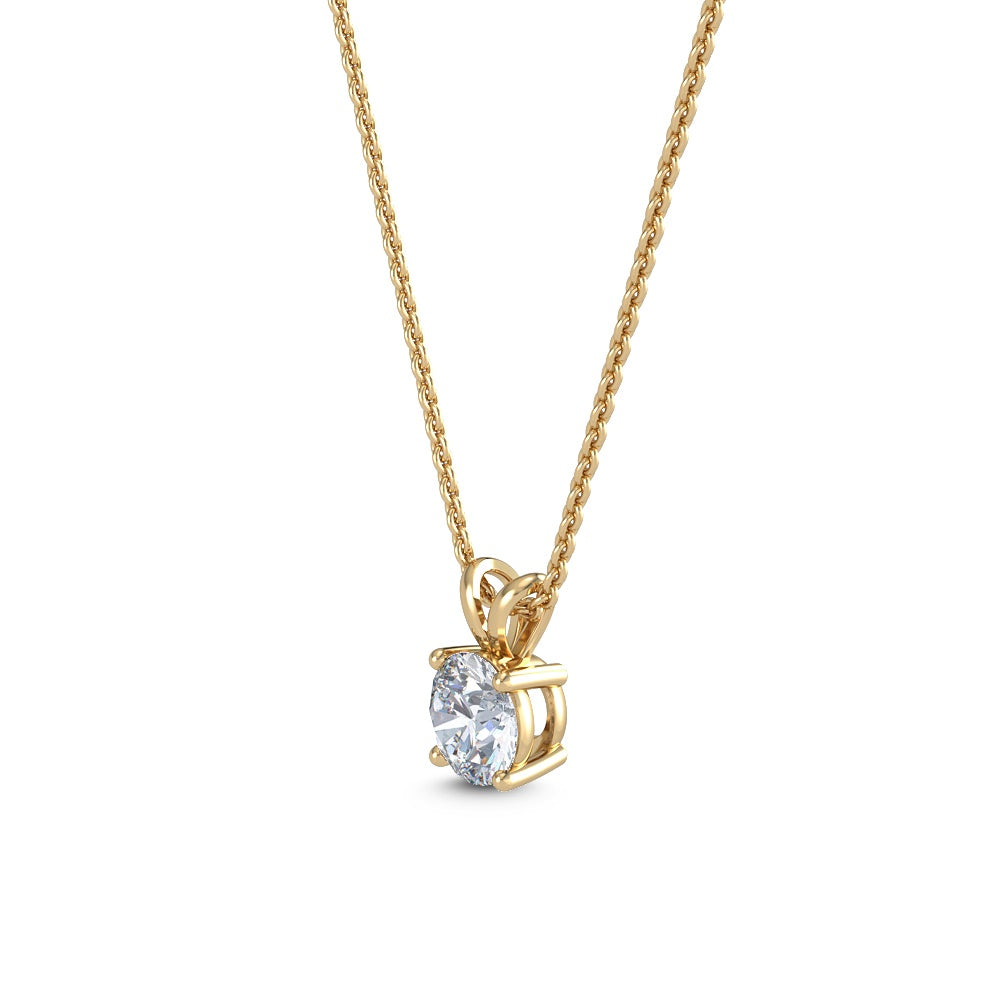 9k Yellow Gold 0.50ct Round Solitaire Pendant - Lab Grown Diamonds Australia