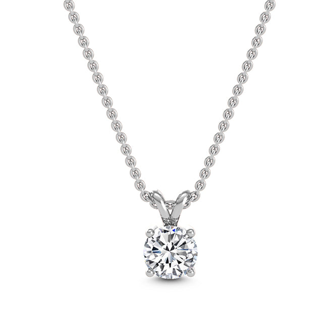 9k White Gold 0.25ct Round Solitaire Pendant